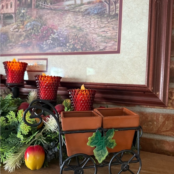 Vintage 1985 Brown and Black Decor Cart with Rustic Accents - Picture 5 of 6